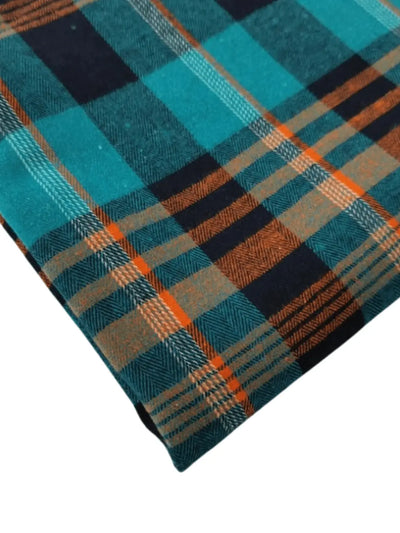 sweatplaids Plaid Gaze de Coton Carreaux Orange & Bleu