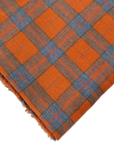 sweatplaids Plaid Gaze de Coton Carreaux Orange & Bleu