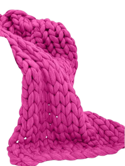 sweatplaids Plaid Grosse Maille Rose Fushia